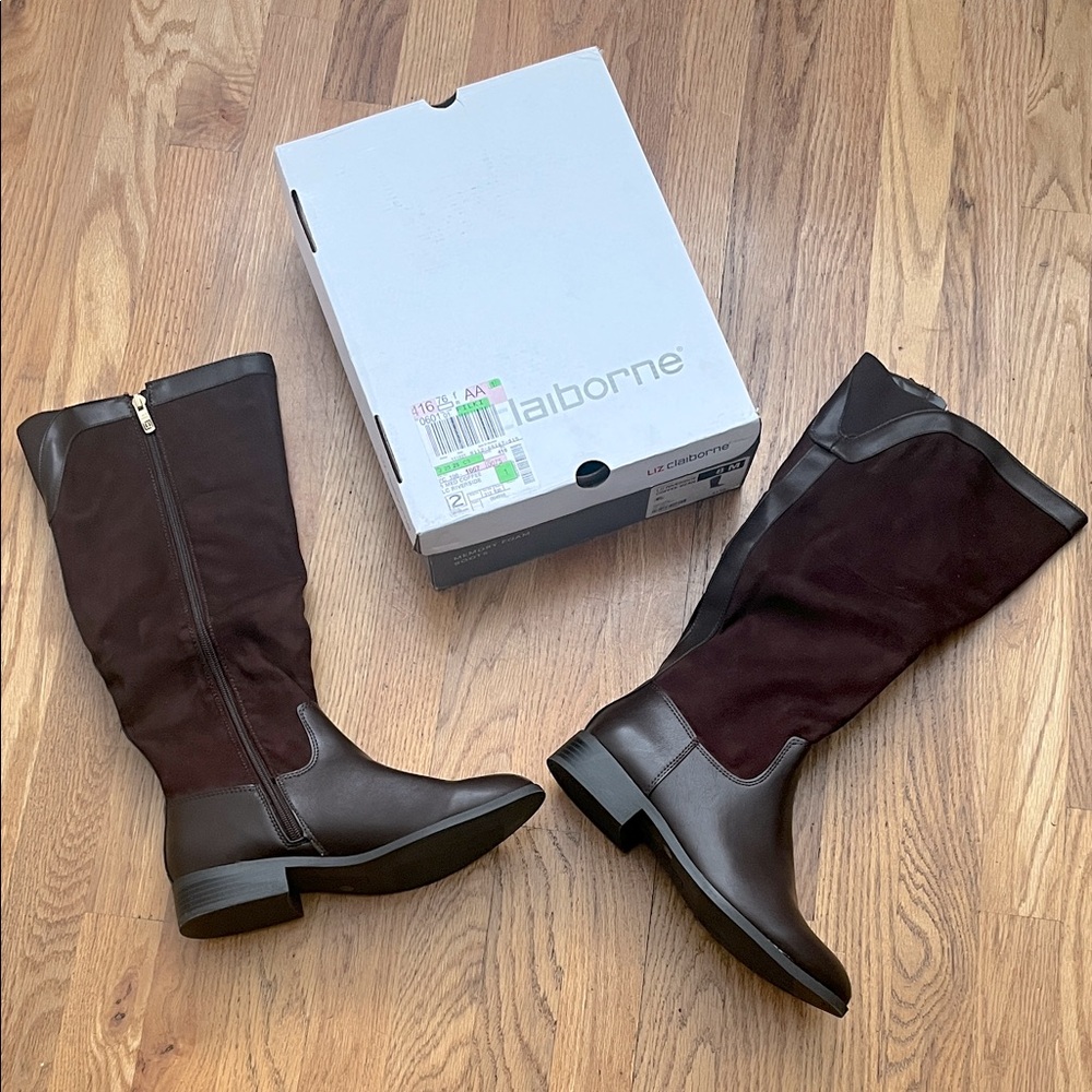 Liz Claiborne Coffee Bean Brown Knee-High Riverside Boots - Size 8
